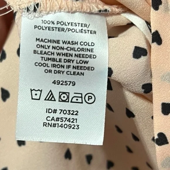 LOFT Pink Heart Print Ruffle Sleeve Top – XS - Picture 4 of 6